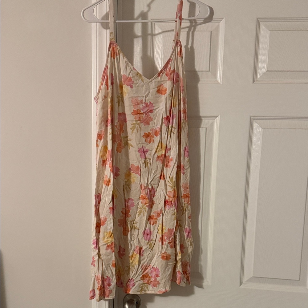 Torrid Floral Mini Dress - Cream and Pink